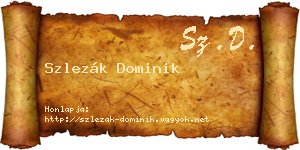 Szlezák Dominik névjegykártya