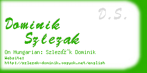 dominik szlezak business card